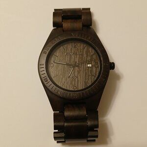 Bewell Women's Dark Brown Hand Crafted Wood Analog Wrist Watch Water Resistant